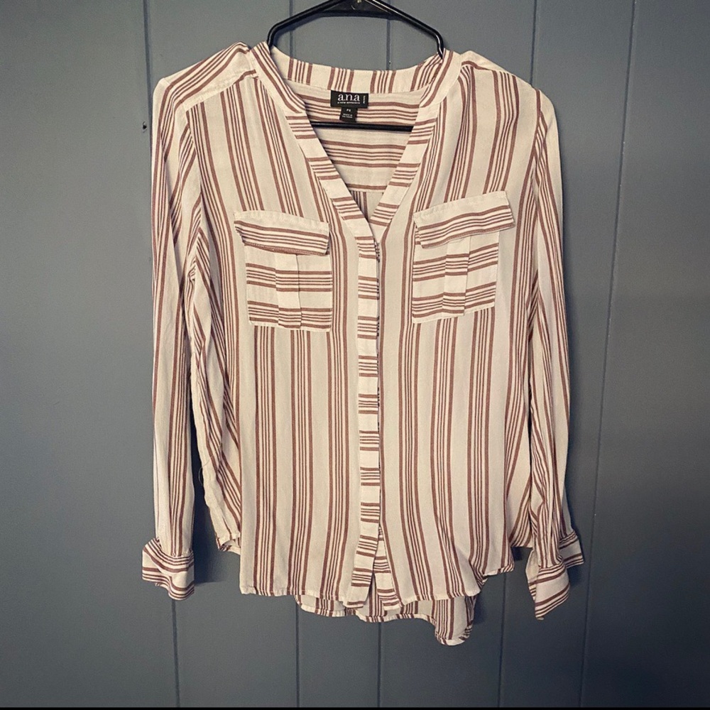 Striped work blouse
